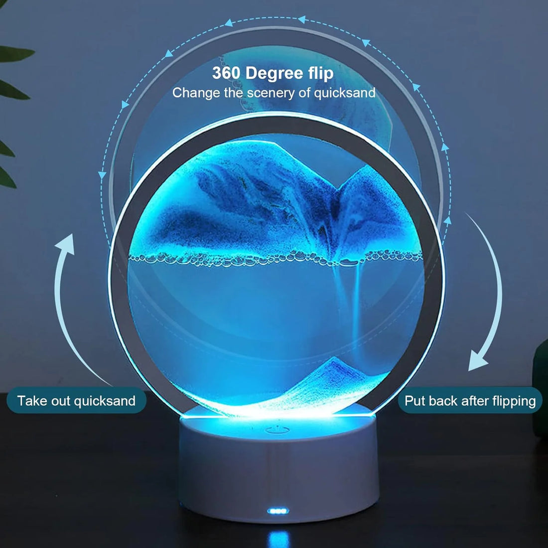 1Pack Dimmable 3D Dynamic Quicksand Lamp