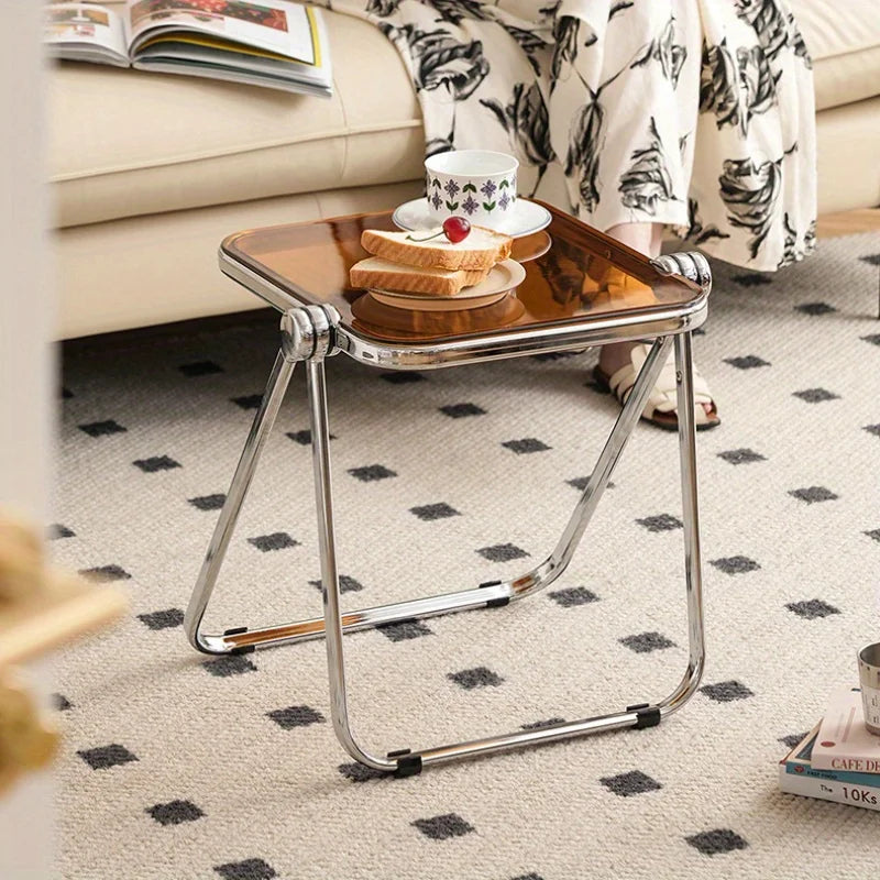 Chic Transparent Folding Side Table